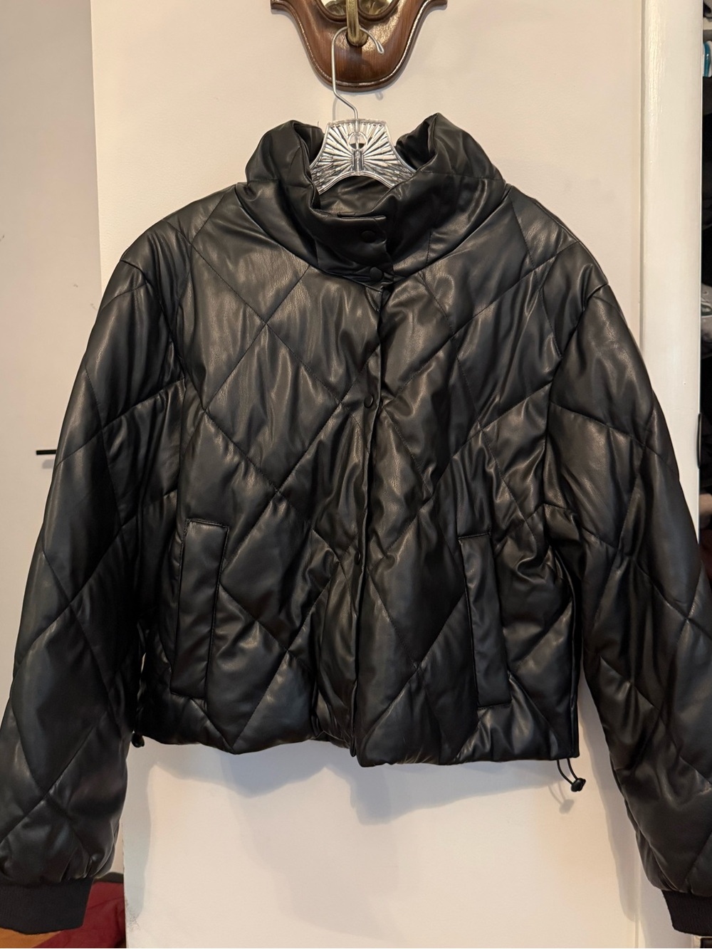 Love Tree Black Quilted Puffer Jacket